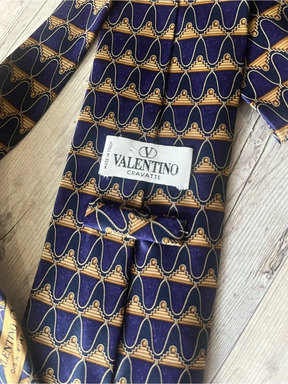 Designer blue silk tie Valentino